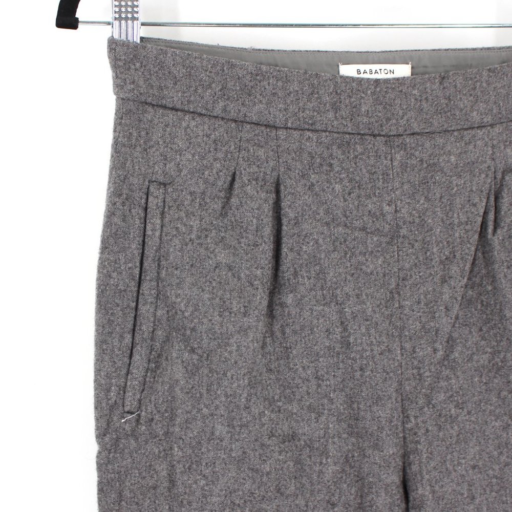 Aritzia Babaton Cohen Grey Wool Cashmere Dress Pants 6 Stretch Straight Leg S - Picture 2 of 8
